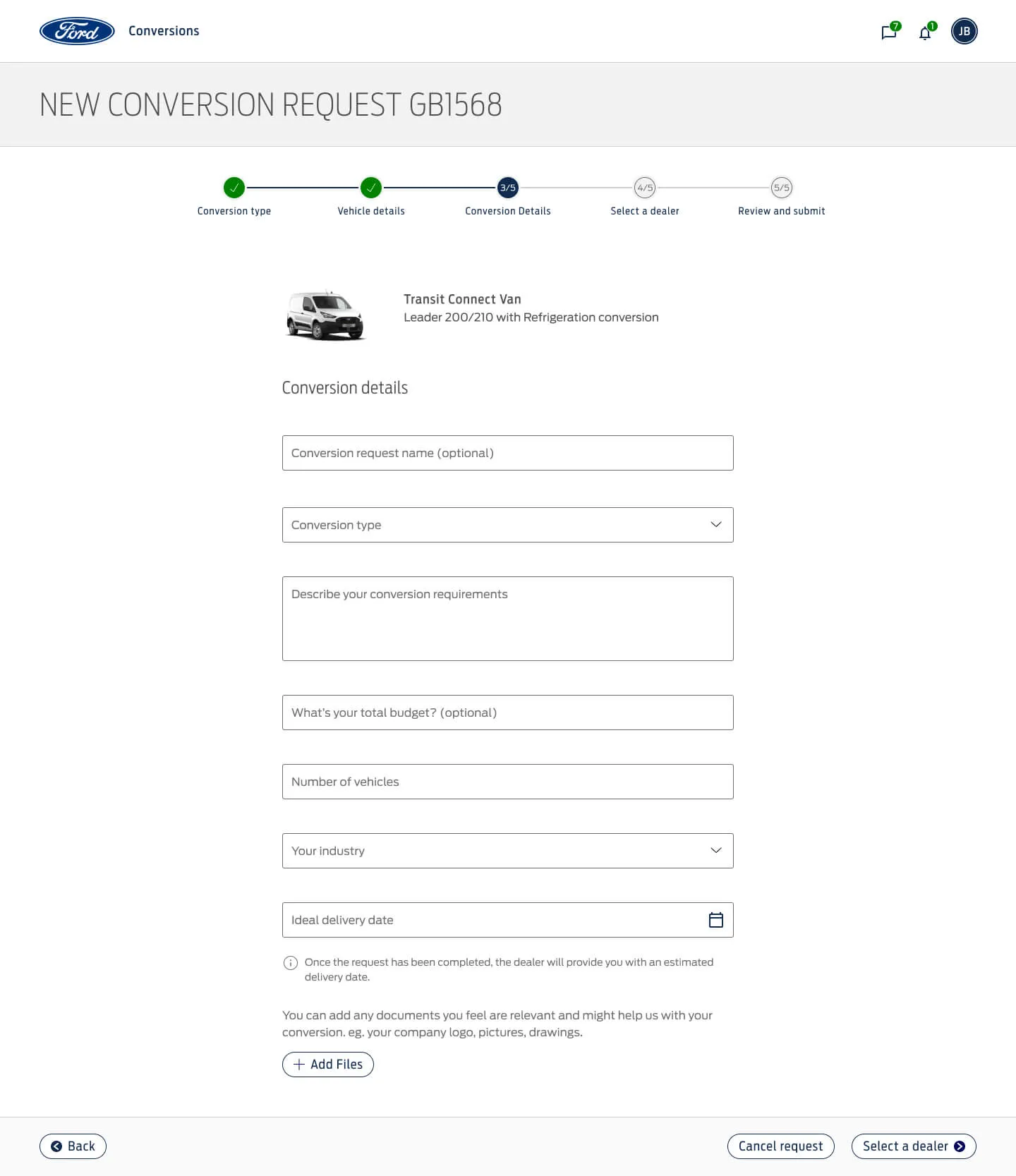 New request ⋅ conversion details