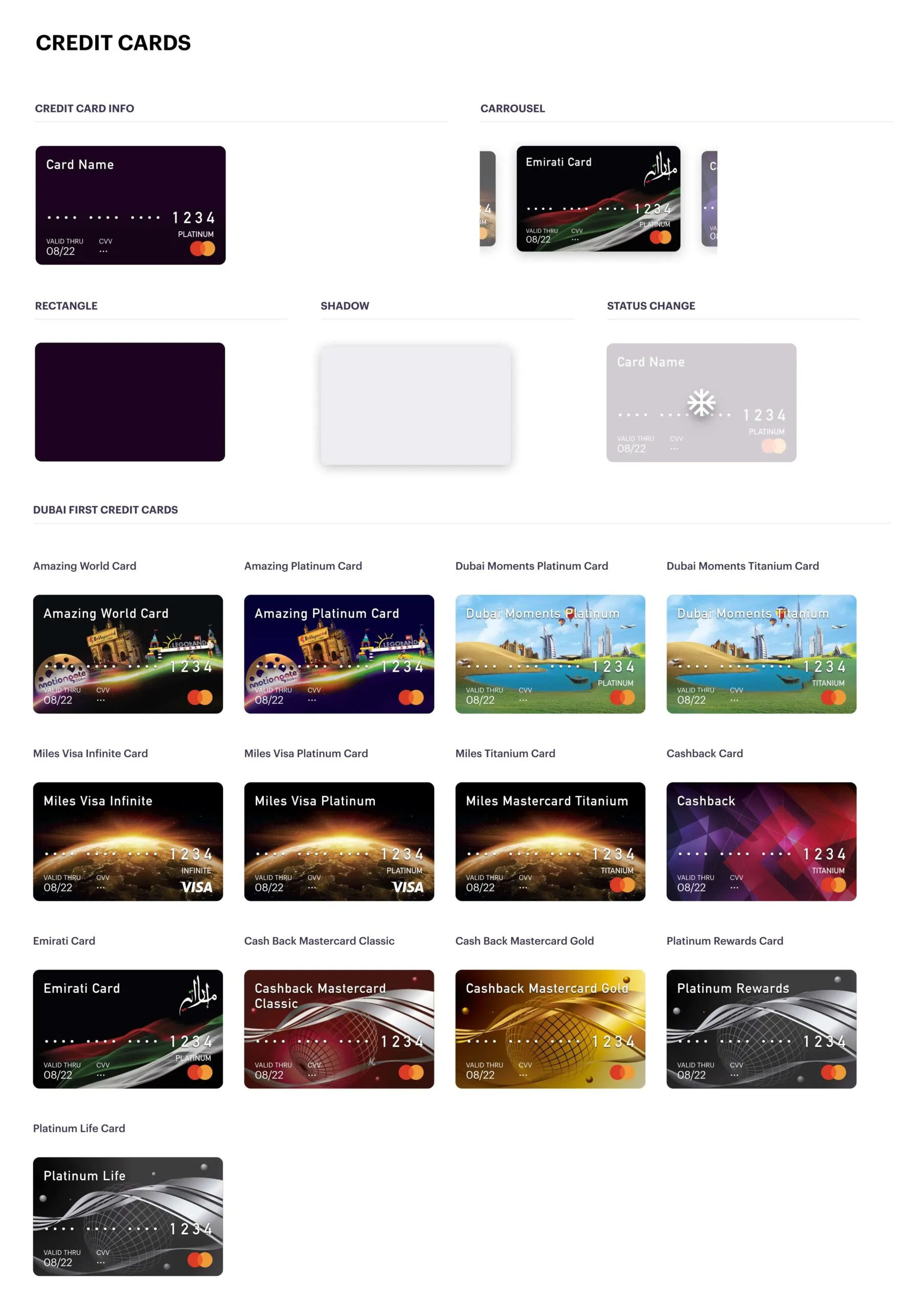 Design system credit cards