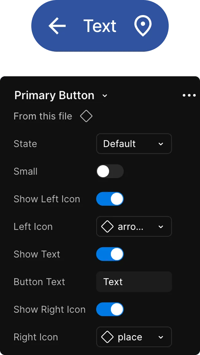 Component button properties